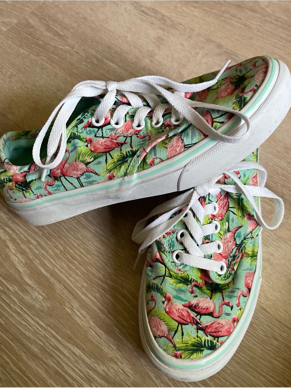 VANS ultra cush low skate shoes flamingo print 6.5